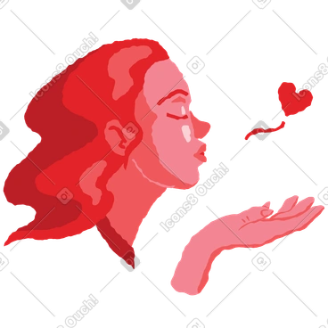 Woman sending an air kiss PNG, SVG