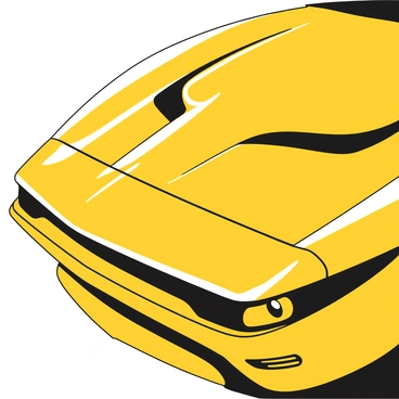 A close-up of a car hood with pronounced air vents integrated into its design. The surface of the hood is smooth and polished, reflecting light and showcasing its aerodynamic shape. The vents are sculpted and strategically placed to enhance airflow. The overall design emphasizes speed and performance, with sharp lines and curves that suggest a dynamic profile.