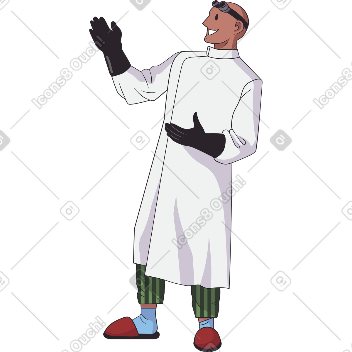 Man scientist illustrazione in stile Eastwood scarica in PNG, SVG