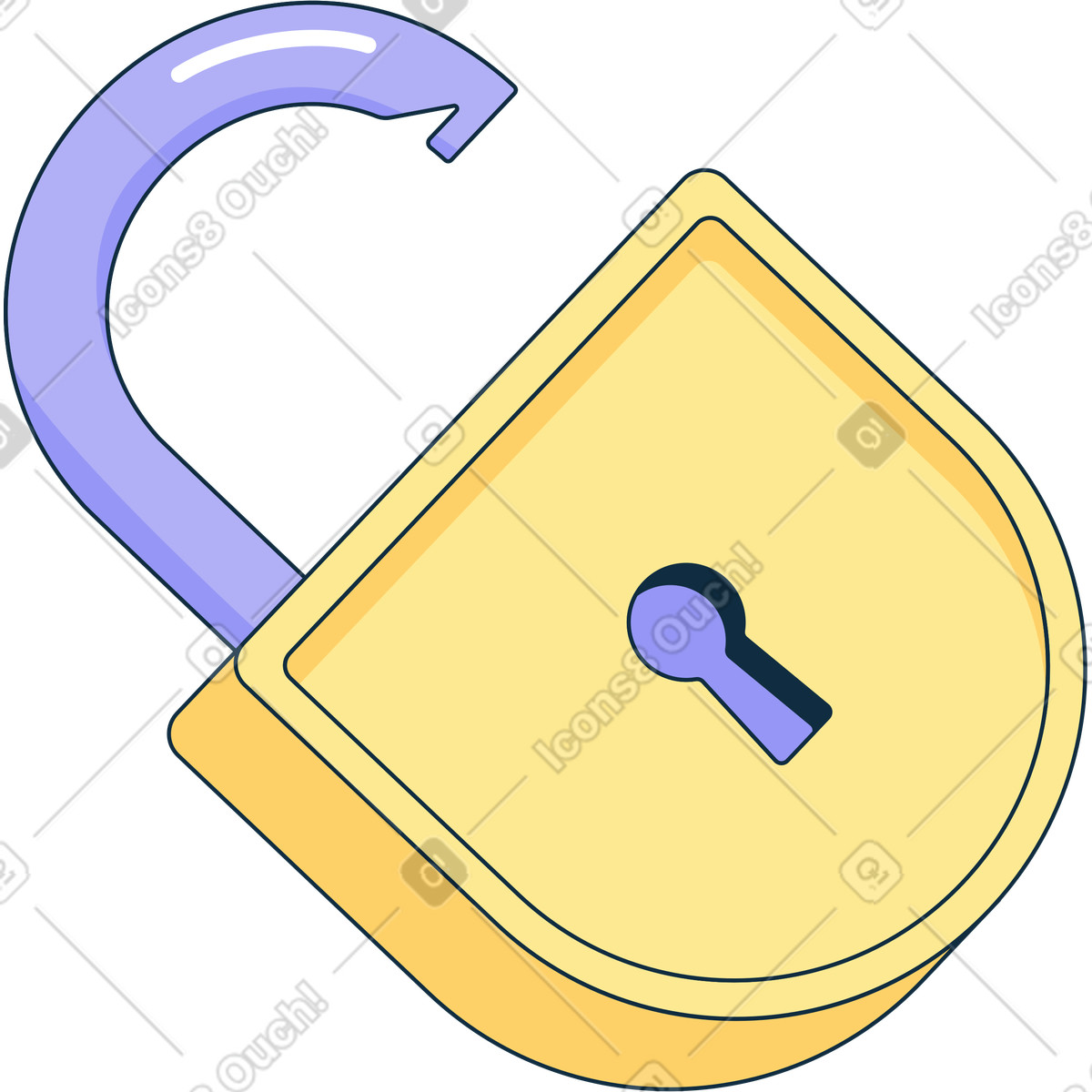 Open lock illustration in PNG, SVG