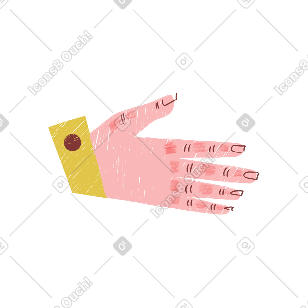 下载 Sleepy 风格的 Man's hand 插画，支持 PNG、SVG 格式