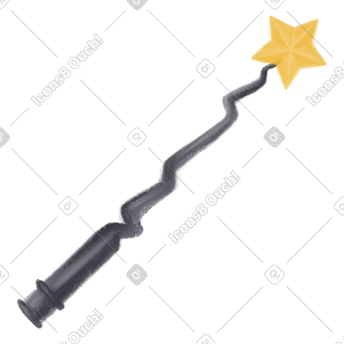 Mushy スタイルの 魔法の杖 のイラストをPNG、SVG形式でダウンロード