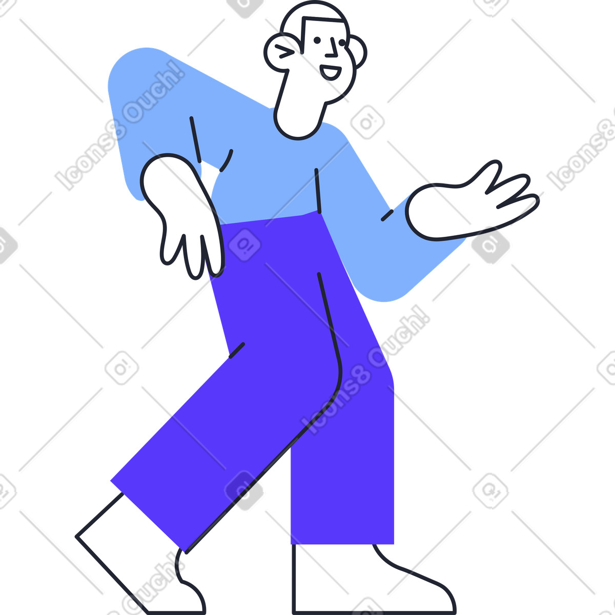 Uomo illustrazione in stile Pablita scarica in PNG, SVG