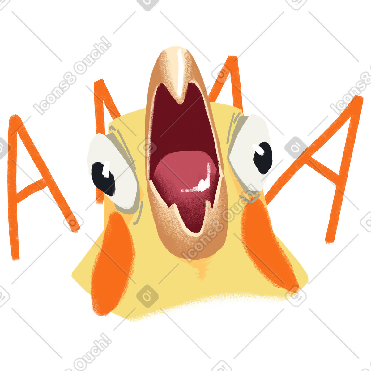 Ilustração animada de Papagaio irritado ou assustado gritando em no estilo Goofy para baixar em GIF, Lottie (JSON), AE