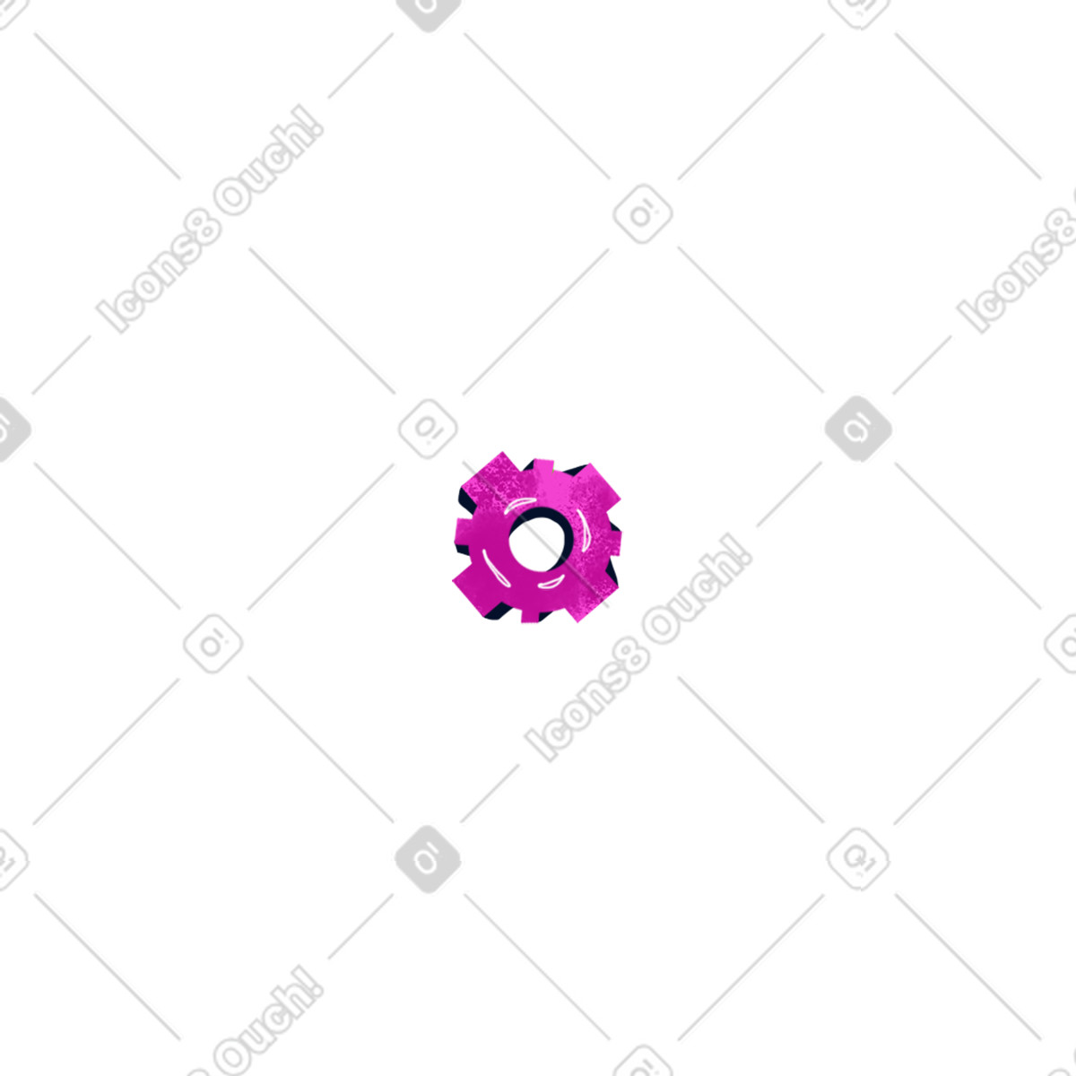 Flare スタイルの Pink textured gear のイラストをPNG、SVG形式でダウンロード