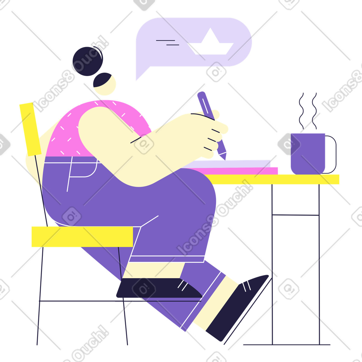 Eine geschichte erstellen-Illustration im Mellow-Stil als Download in PNG, SVG