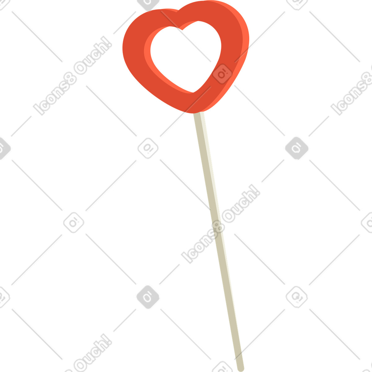 Heart on a stick illustration in Social style download in PNG, SVG