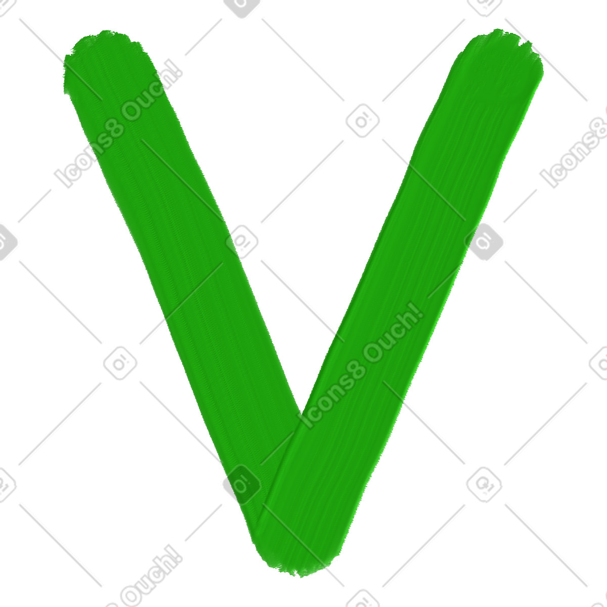 Green letter v illustration in Scrapbooking style download in PNG, SVG
