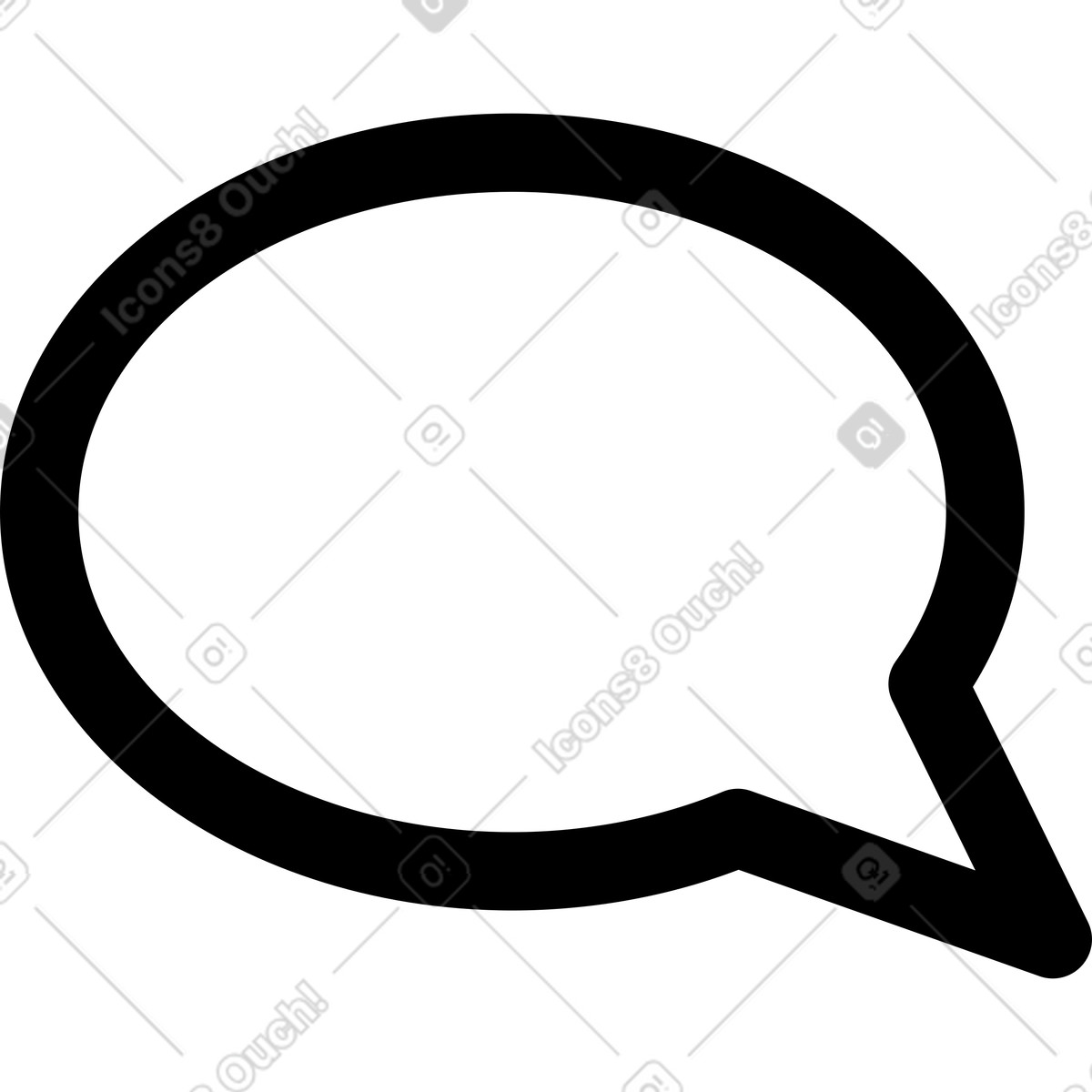 Ilustración Speech bubble blank oval shape with pointed tail silhouette en estilo Notion Line Art a descargar en PNG y SVG