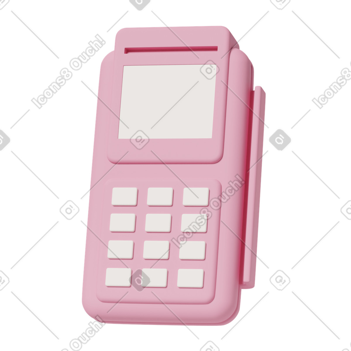 Ilustración Pink check machine en estilo 3D Casual life a descargar en PNG y SVG