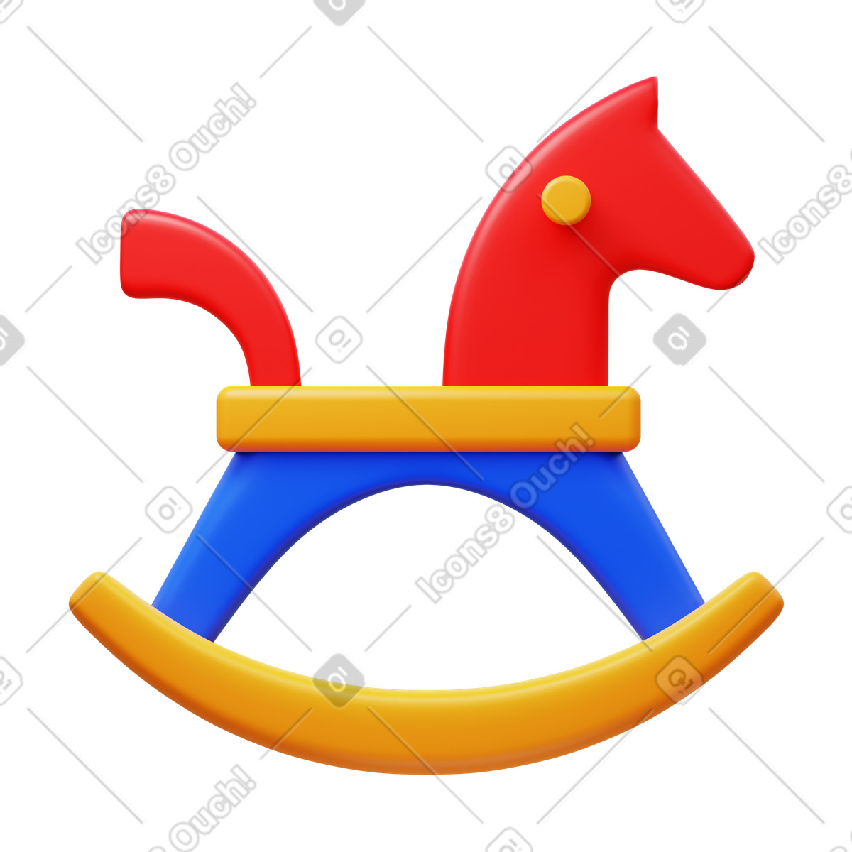 Ilustração de Cavalo pau em no estilo 3D Fluency para baixar em PNG, SVG