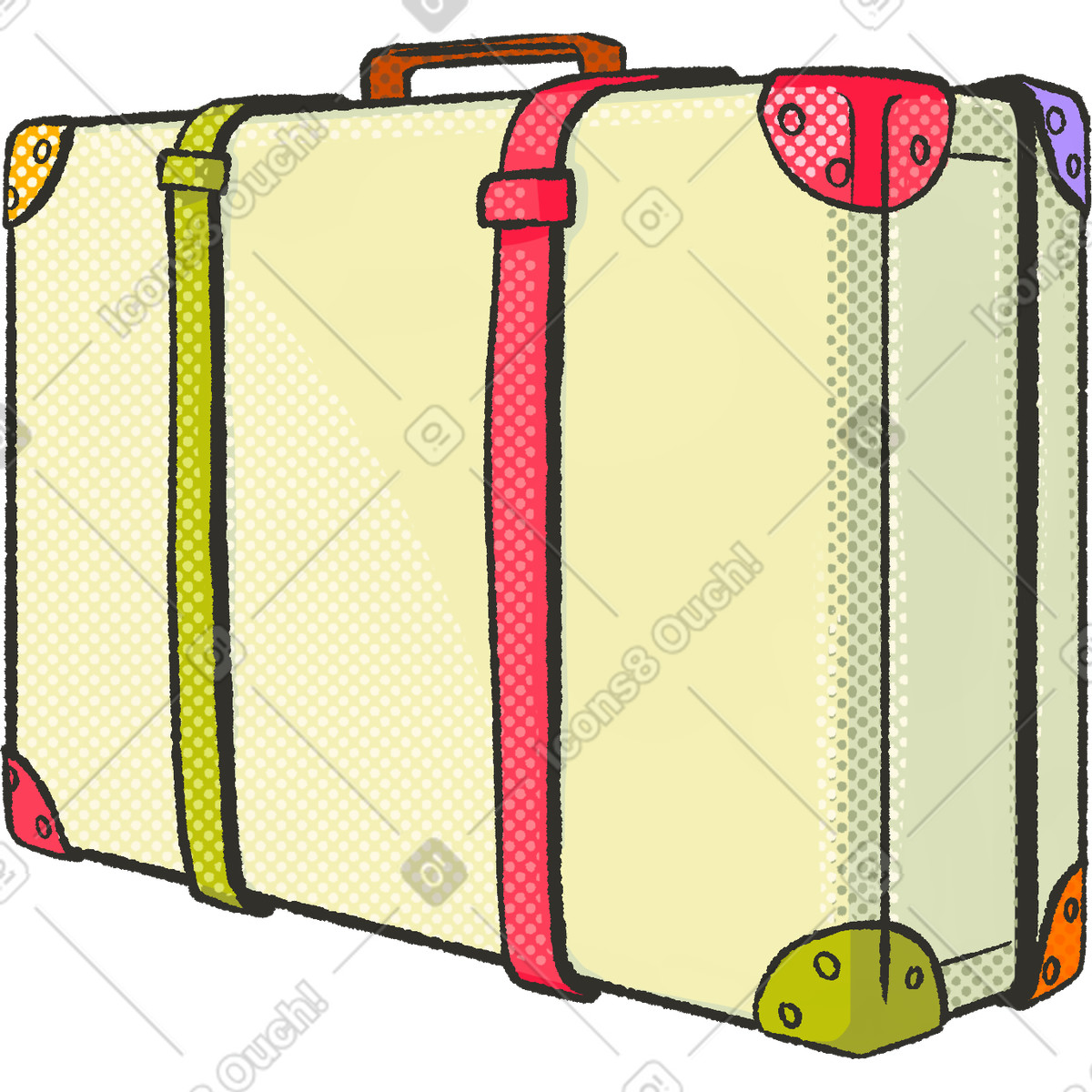 Suitcase illustrazione in stile Dots scarica in PNG, SVG