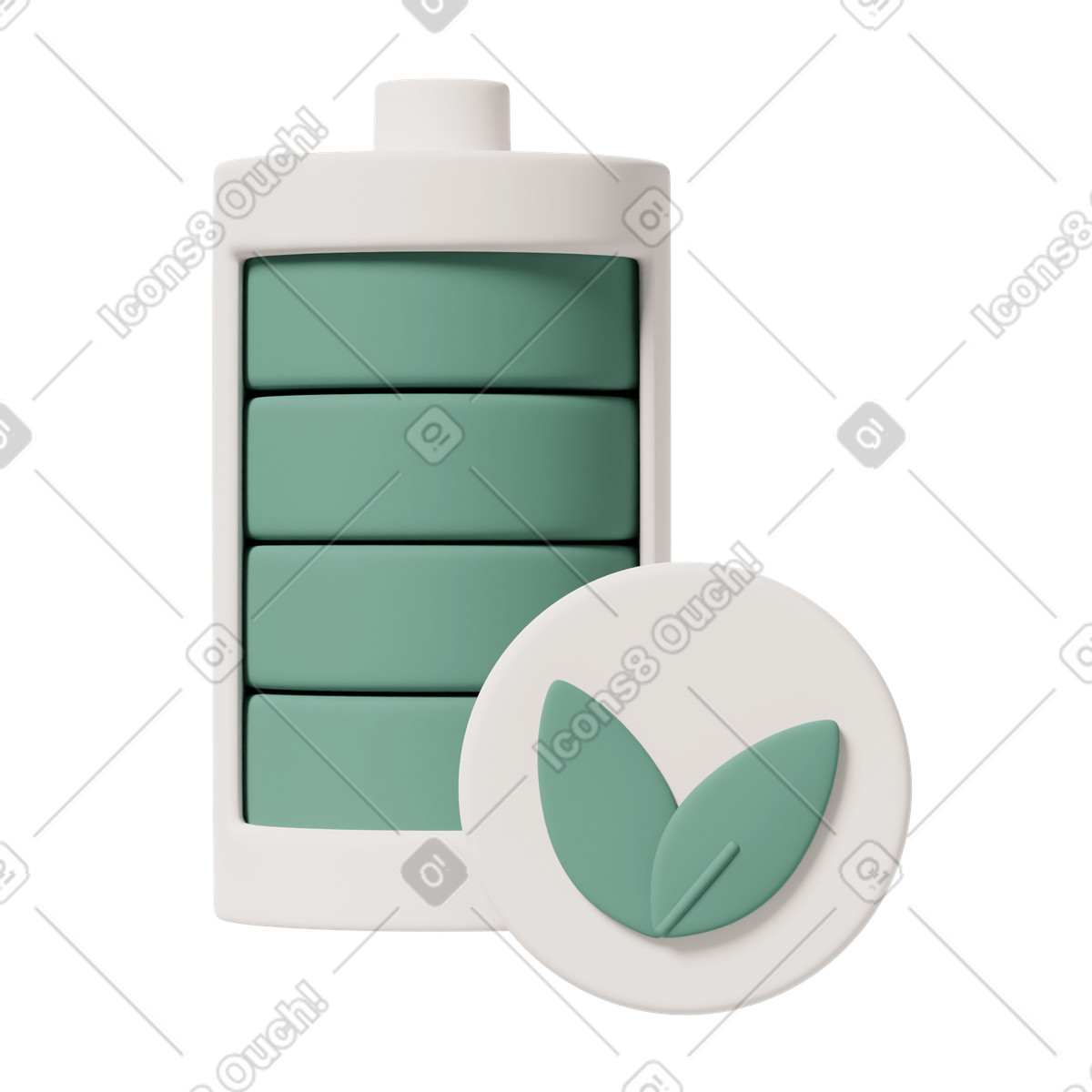 Eco battery illustration in 3D Casual life style download in PNG, SVG