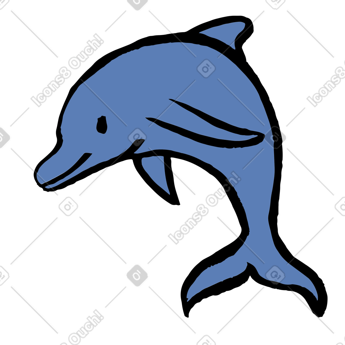 Dolphin illustration in Scandi style download in PNG, SVG