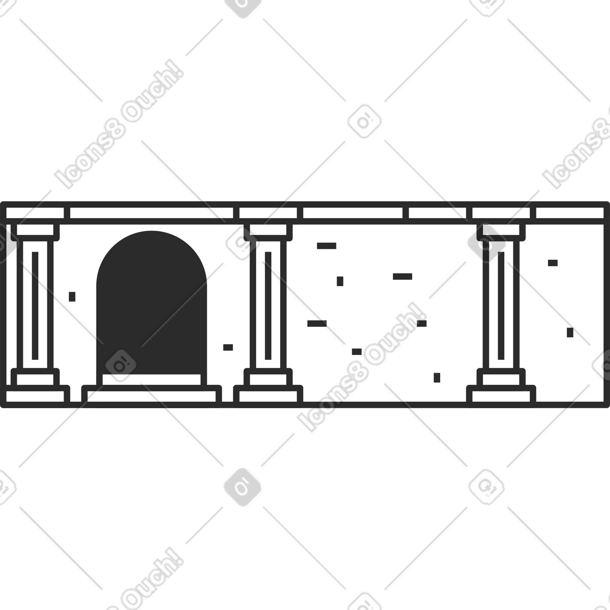 Gebäude-Illustration im Marginalia-Stil als Download in PNG, SVG