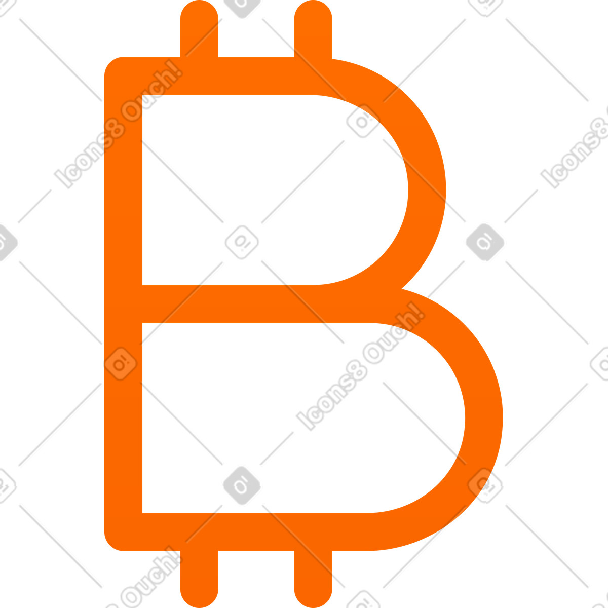 Bitcoin illustration in Hugo style download in PNG, SVG