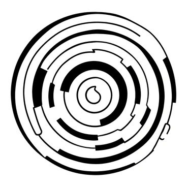 Concentric circles that give the illusion of spinning or pulsating
