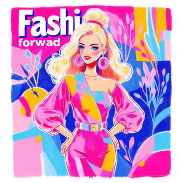 Barbie posing for an iconic 80s fashion magazine cover