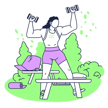 A fitness enthusiast doing an incline dumbbell press on a bench in a park