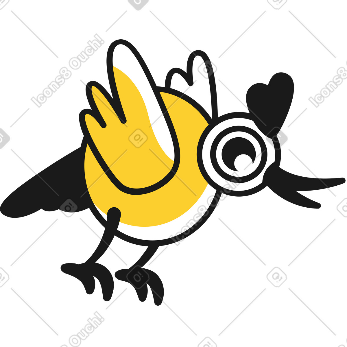 Vogel-Illustration im Taxi-Stil als Download in PNG, SVG