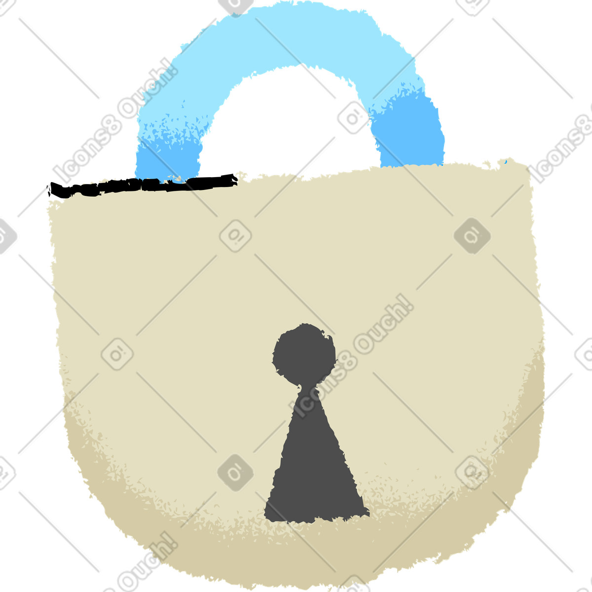 Lock illustration in Mirage style download in PNG, SVG