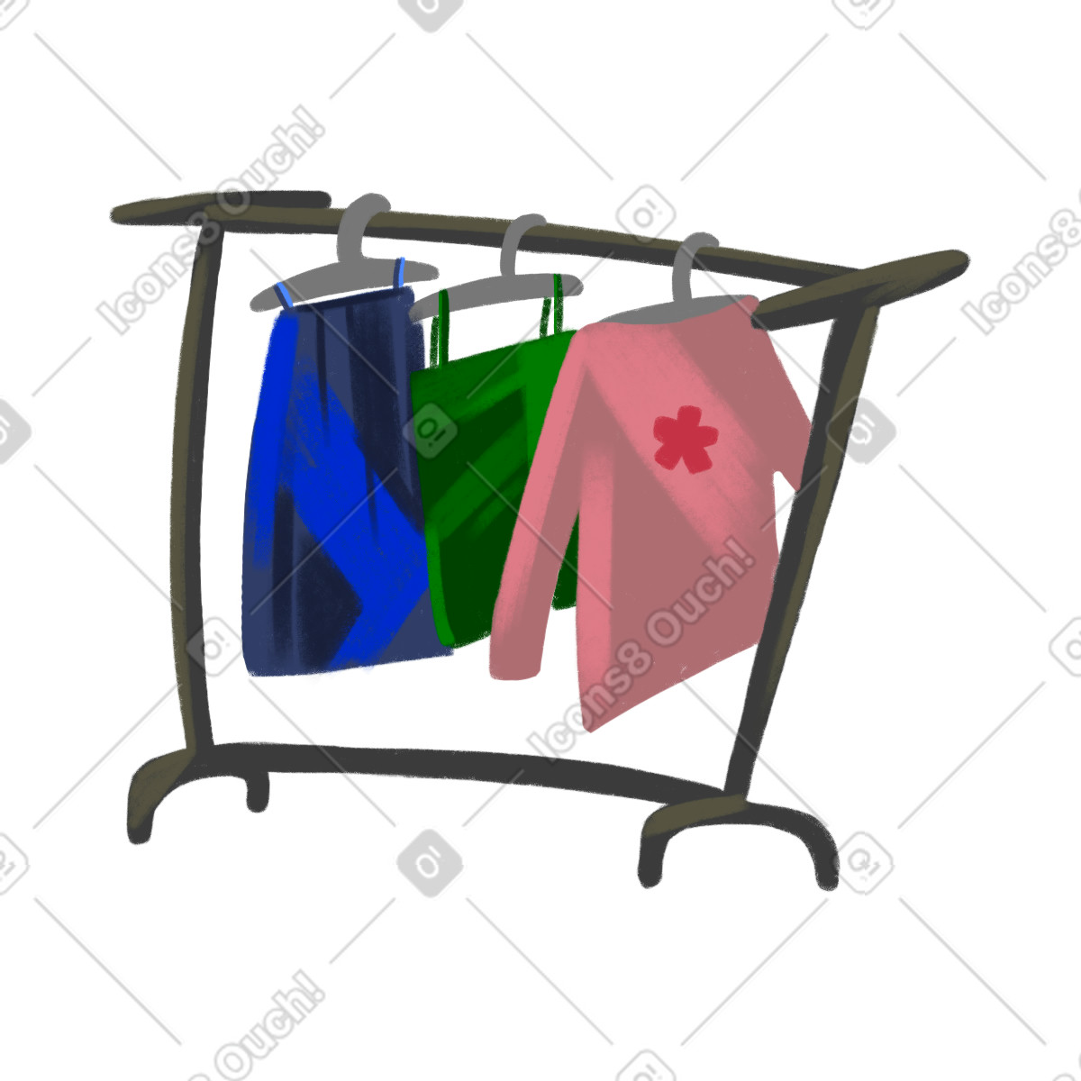 Appendiabiti illustrazione in stile Atomic scarica in PNG, SVG