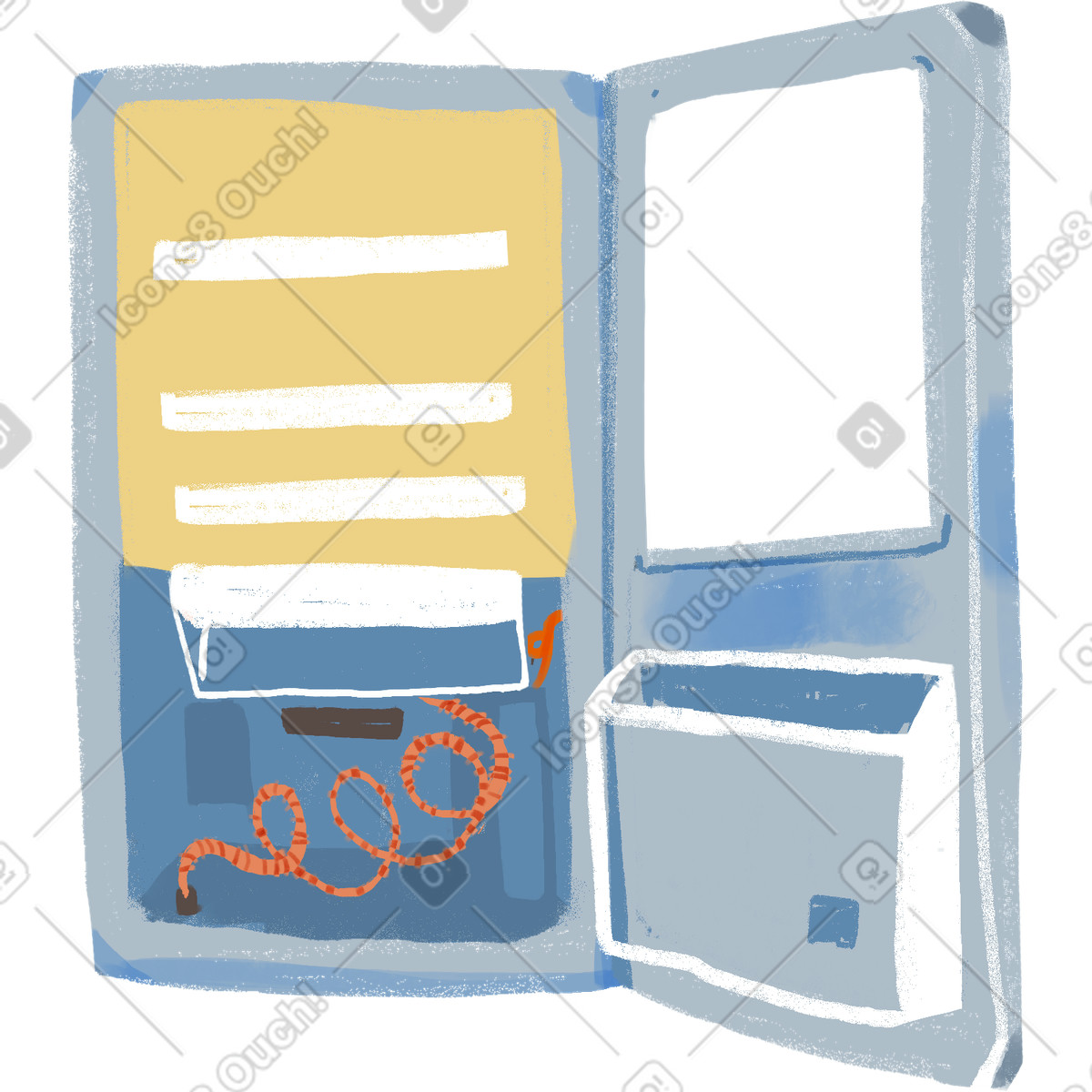 Illustration Réfrigérateur dans le style Ikigai à télécharger aux formats PNG, SVG