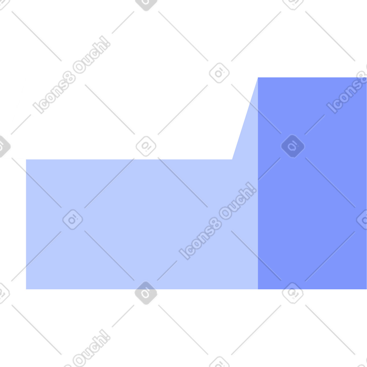 Minimal blue cardboard box shape illustration in System style download in PNG, SVG