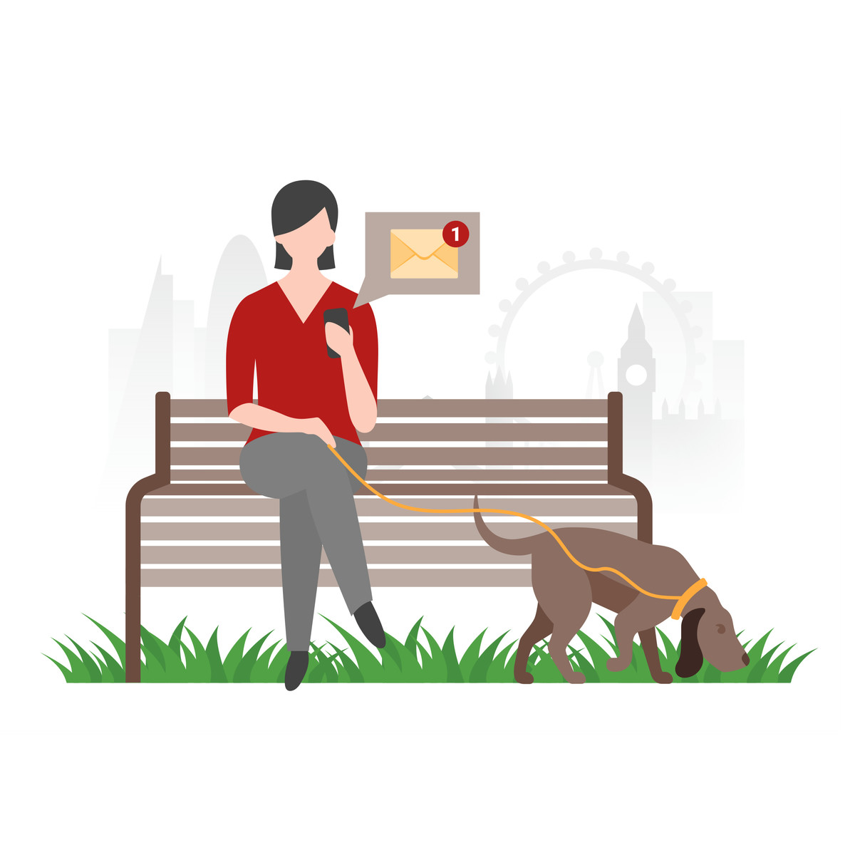 New messages-Illustration im Fogg-Stil als Download in PNG, SVG