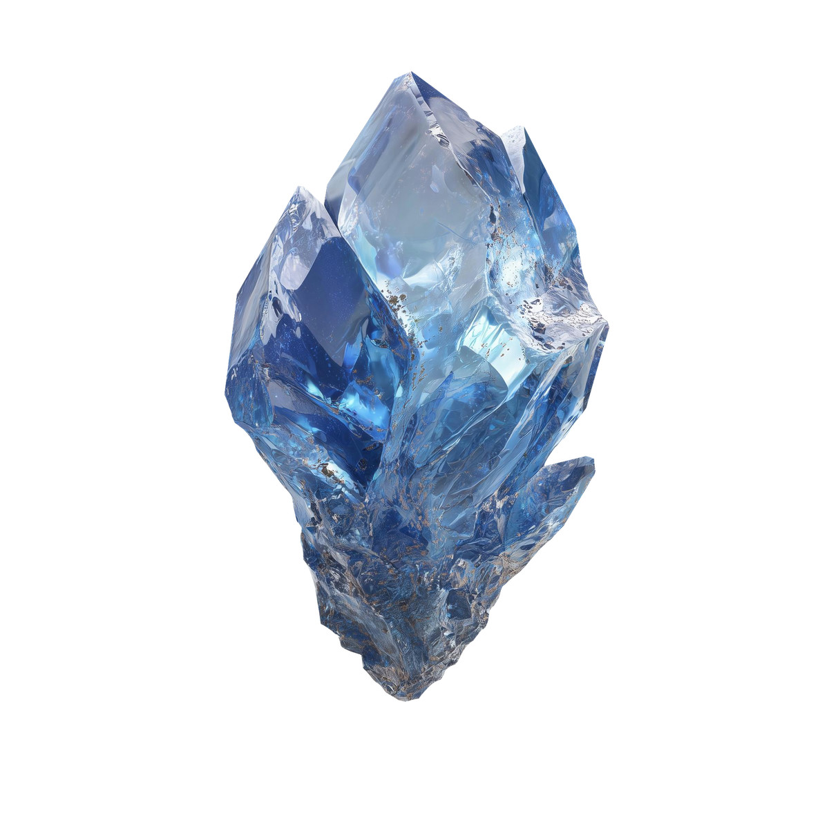Azure quartz prism, Lucid ice gem, Digital crystal core illustration in Biomorphic style download in PNG, SVG