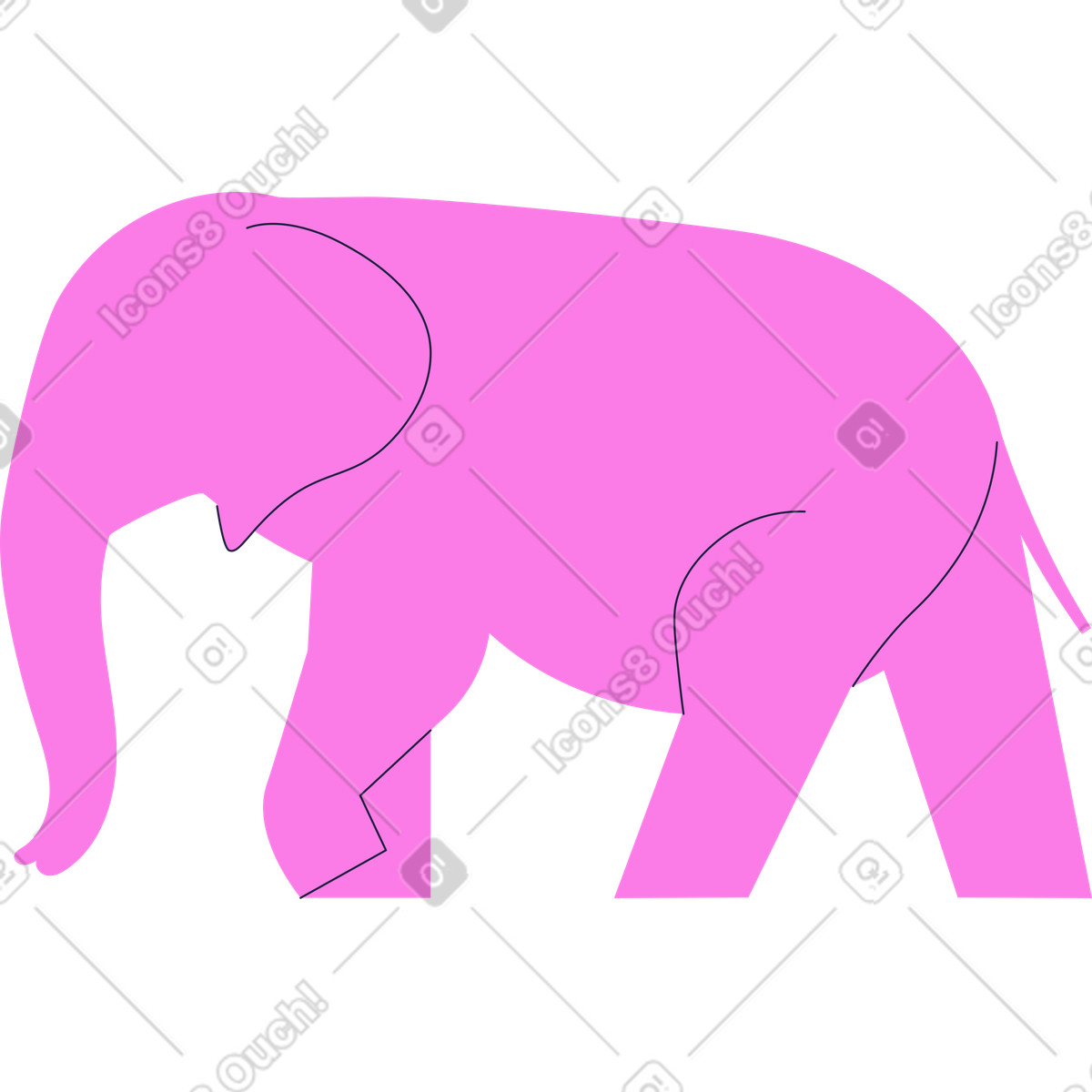 Elefant-Illustration im Mellow-Stil als Download in PNG, SVG