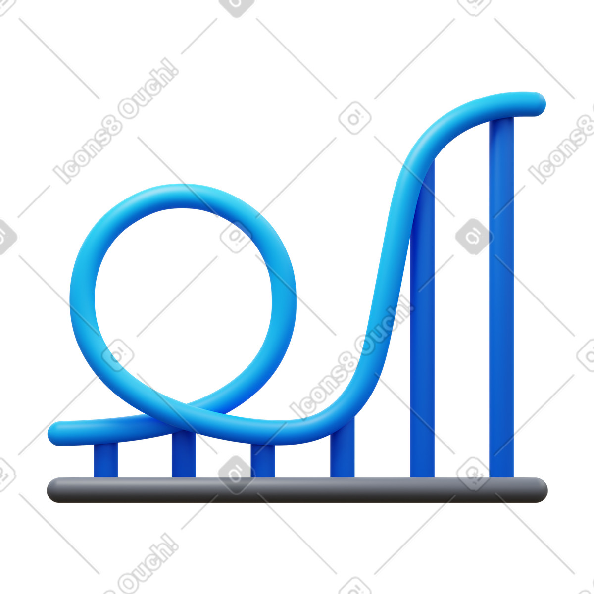 3D Fluency 스타일의 Roller coaster 일러스트레이션 PNG, SVG 다운로드