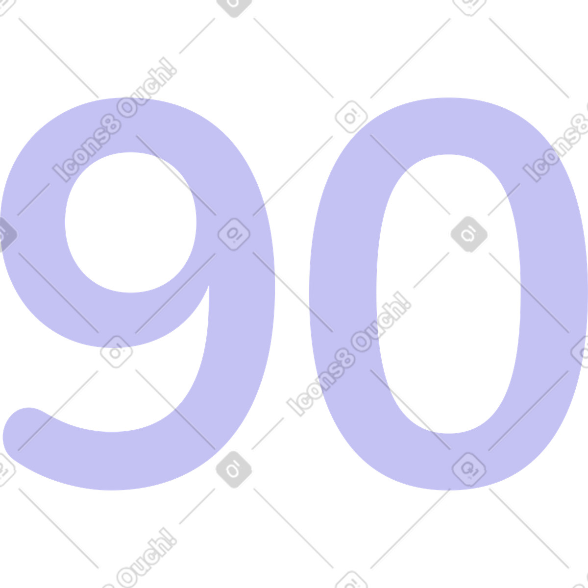 Hi-tech スタイルの 90個の数字 のイラストをPNG、SVG形式でダウンロード