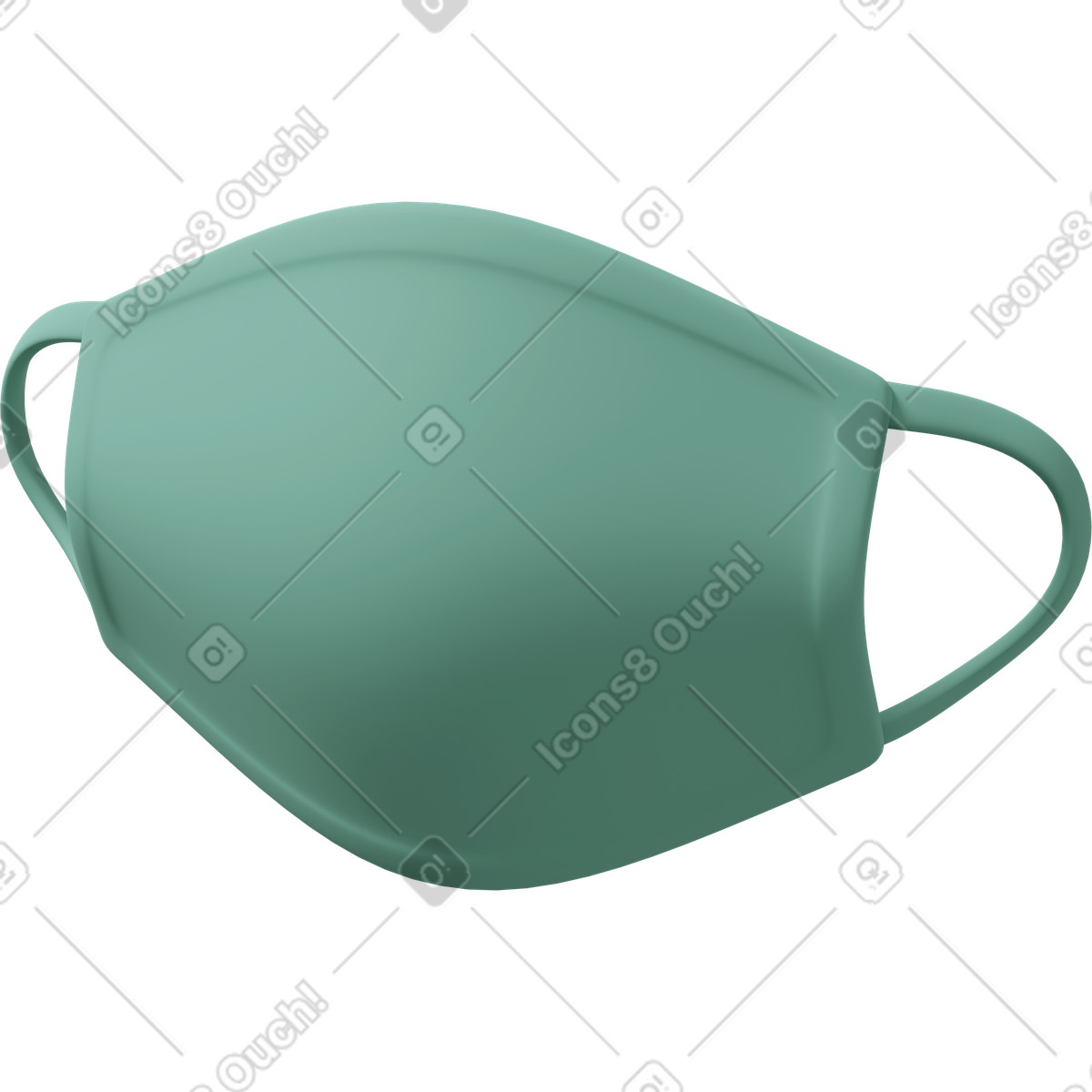 3D Casual life 스타일의 Green medical mask 일러스트레이션 PNG, SVG 다운로드