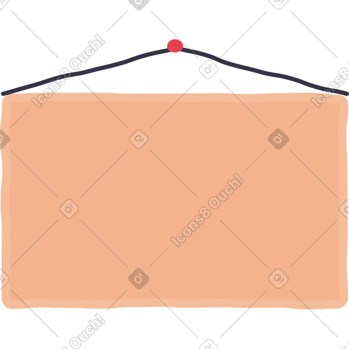 Ilustración Cartel colgante en estilo Stripy a descargar en PNG y SVG