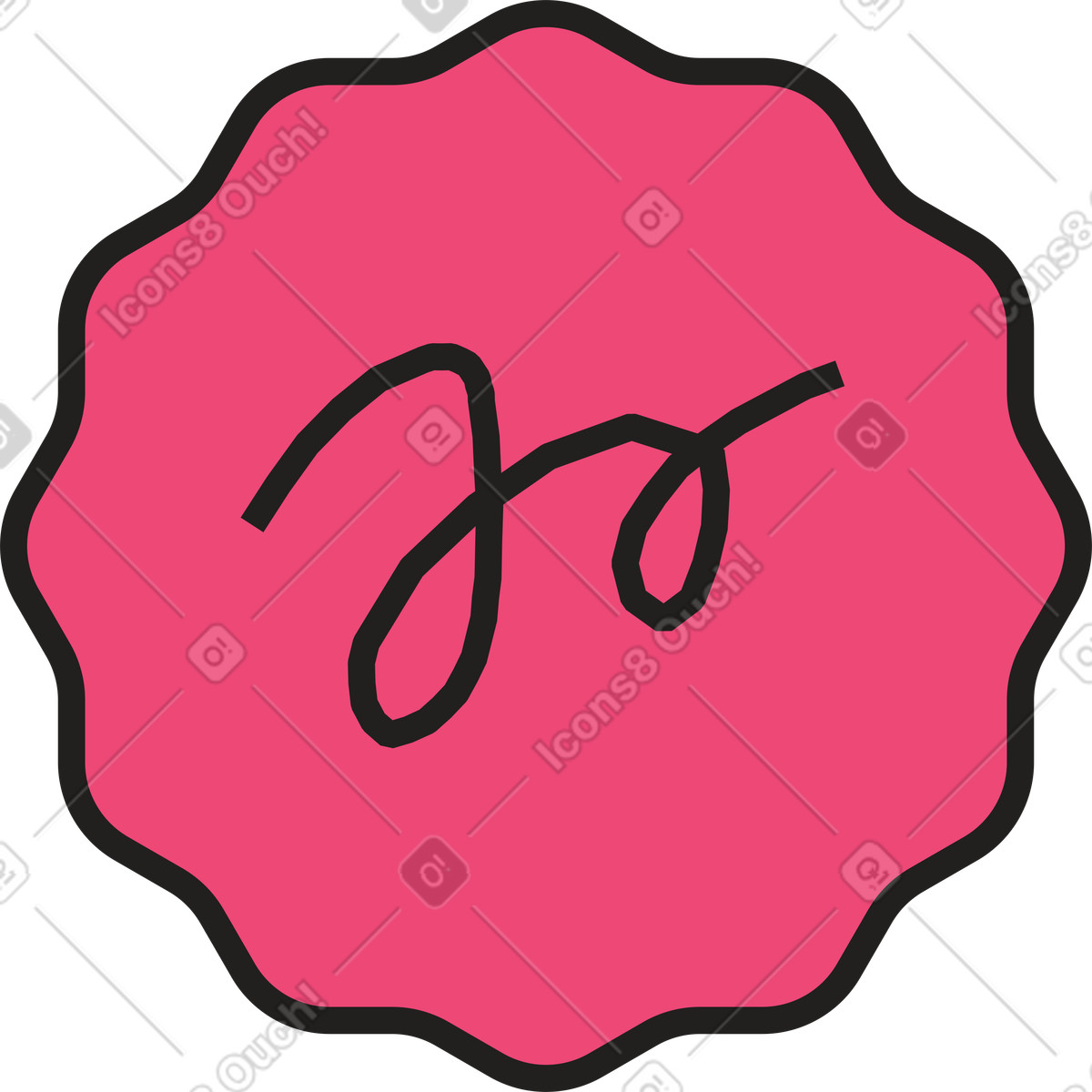 Illustration animée Autocollant rose avec texte dans le style Dazzle à télécharger aux formats GIF, Lottie (JSON), AE