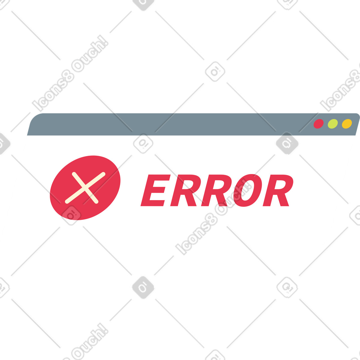 Illustration Fenêtre d'erreur dans le style Catchy à télécharger aux formats PNG, SVG