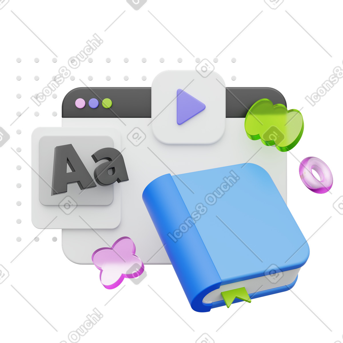 Online learning, educational tools, interactive digital classroom illustration in PNG, SVG