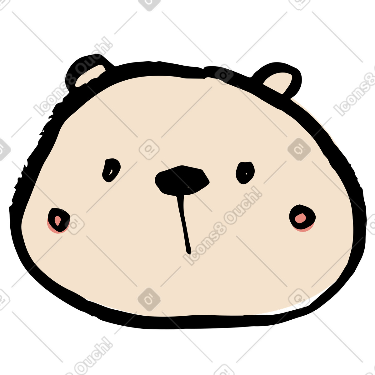 下载 Scandi 风格的 北极熊的头 插画，支持 PNG、SVG 格式