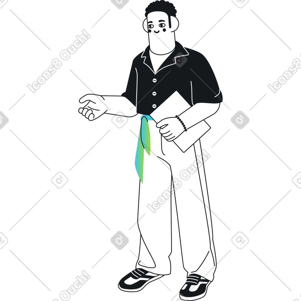 Man standing with his hand raised illustration in Breeze style download in PNG, SVG