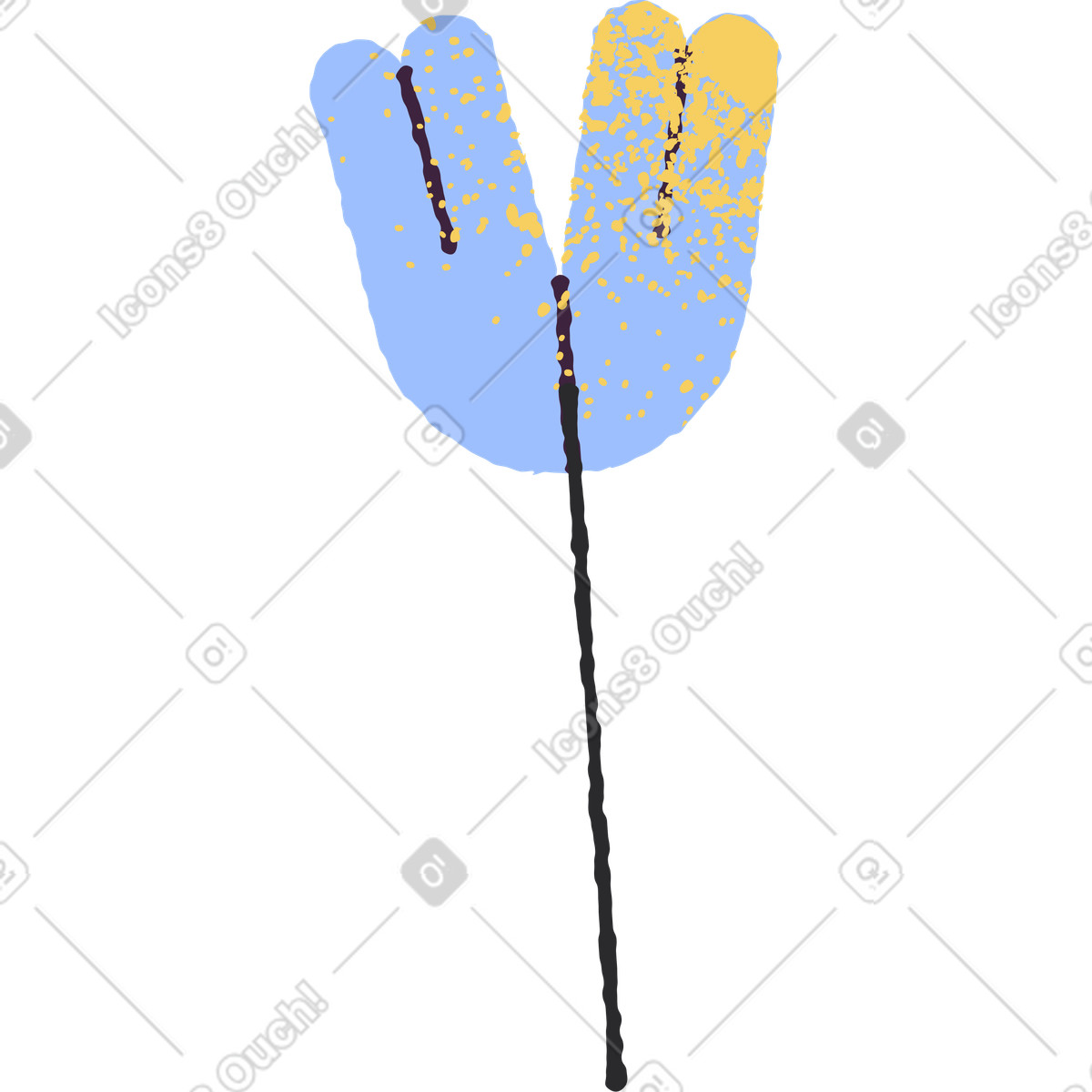Ilustración Flor en estilo Pablo a descargar en PNG y SVG