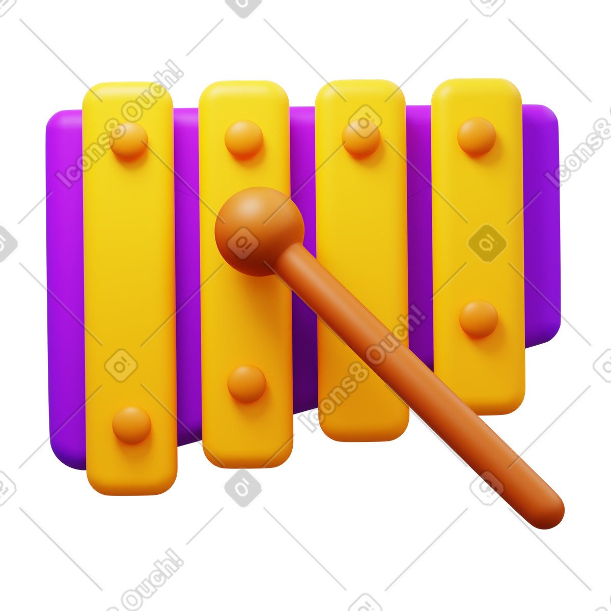 3D Fluency スタイルの Xylophone のイラストをPNG、SVG形式でダウンロード