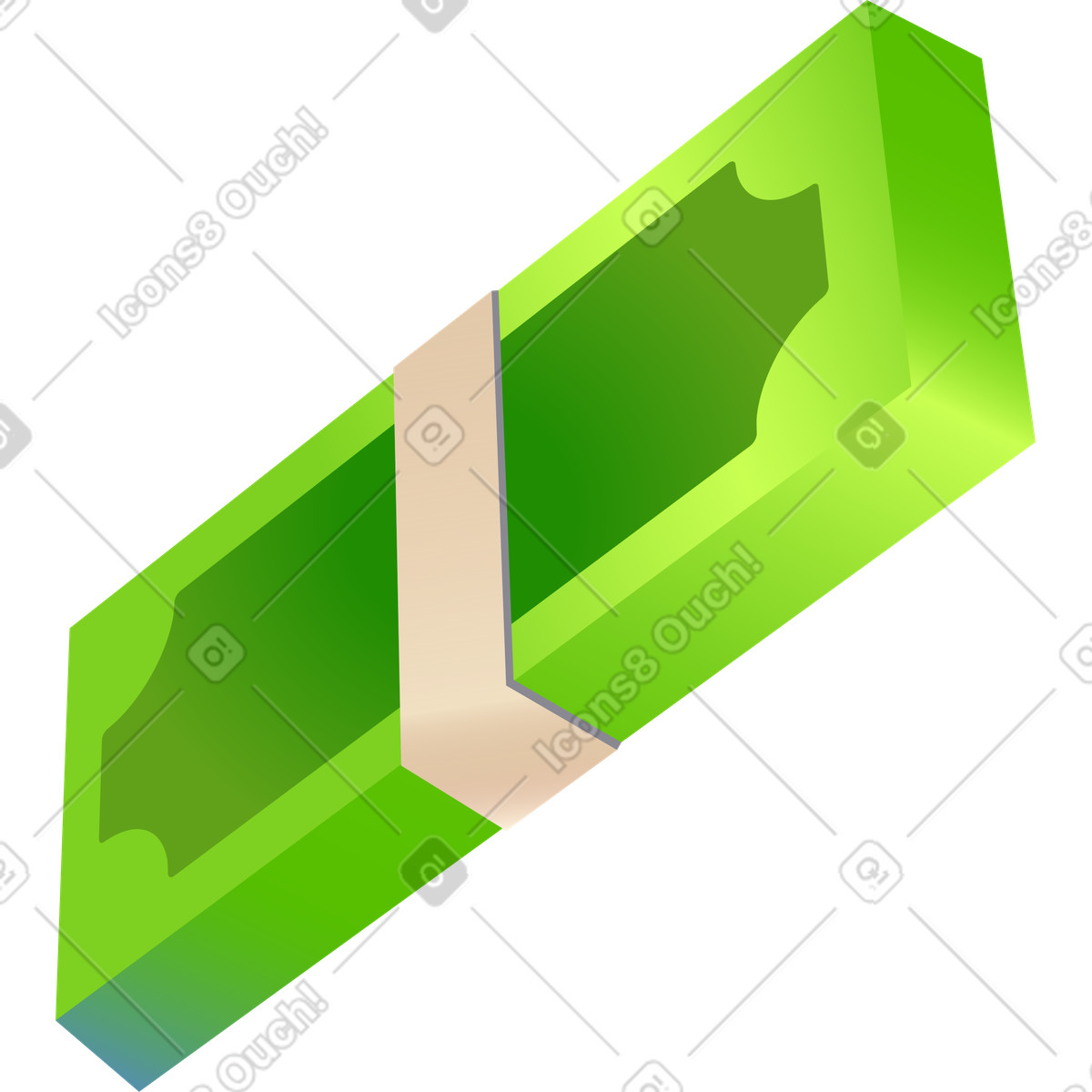Banknotes in a pack illustration Isotech style download PNG, SVG