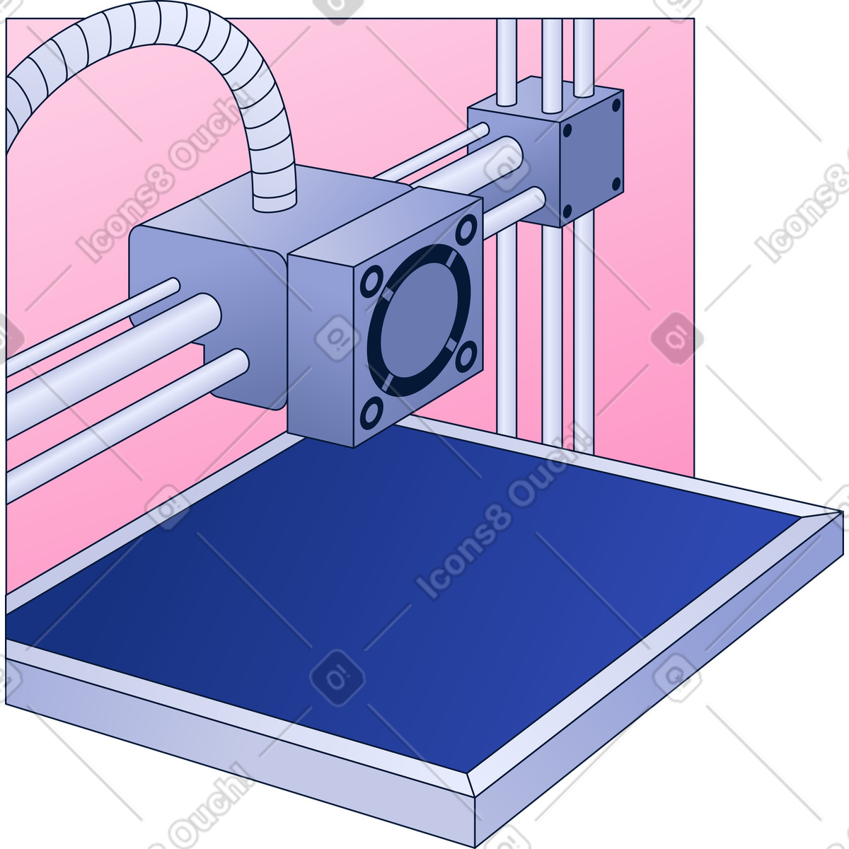 Three d printer illustration in Neat style download in PNG, SVG