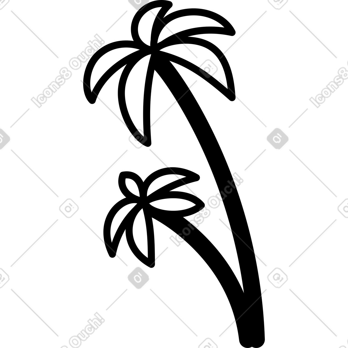 Palm trees illustration in Transistor style download in PNG, SVG