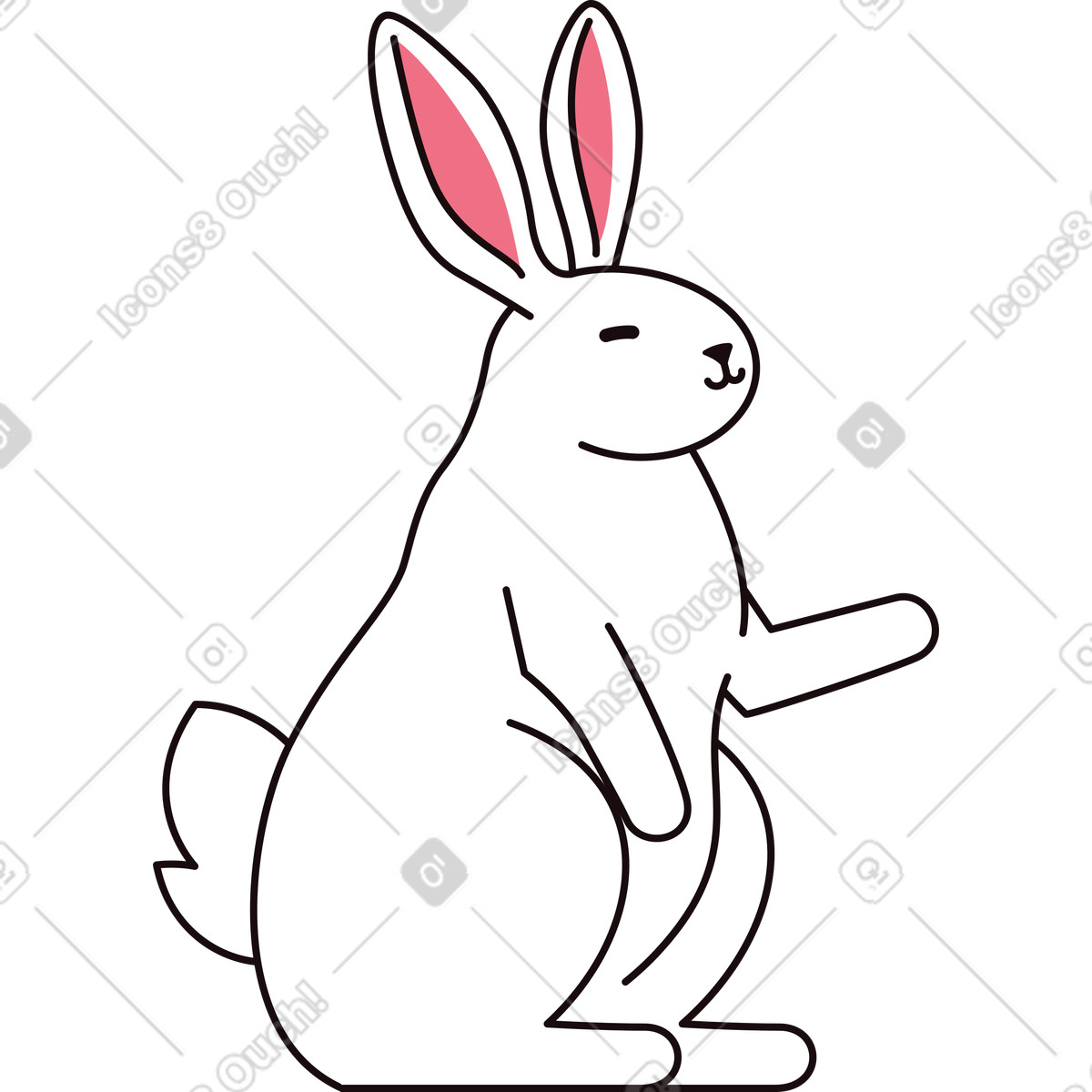 Bunny illustration in Delight style download in PNG, SVG