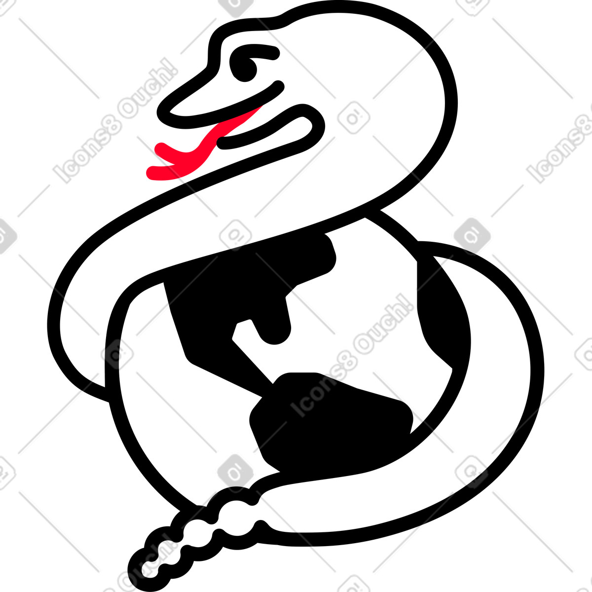 Serpente sulla terra illustrazione in stile Transistor scarica in PNG, SVG