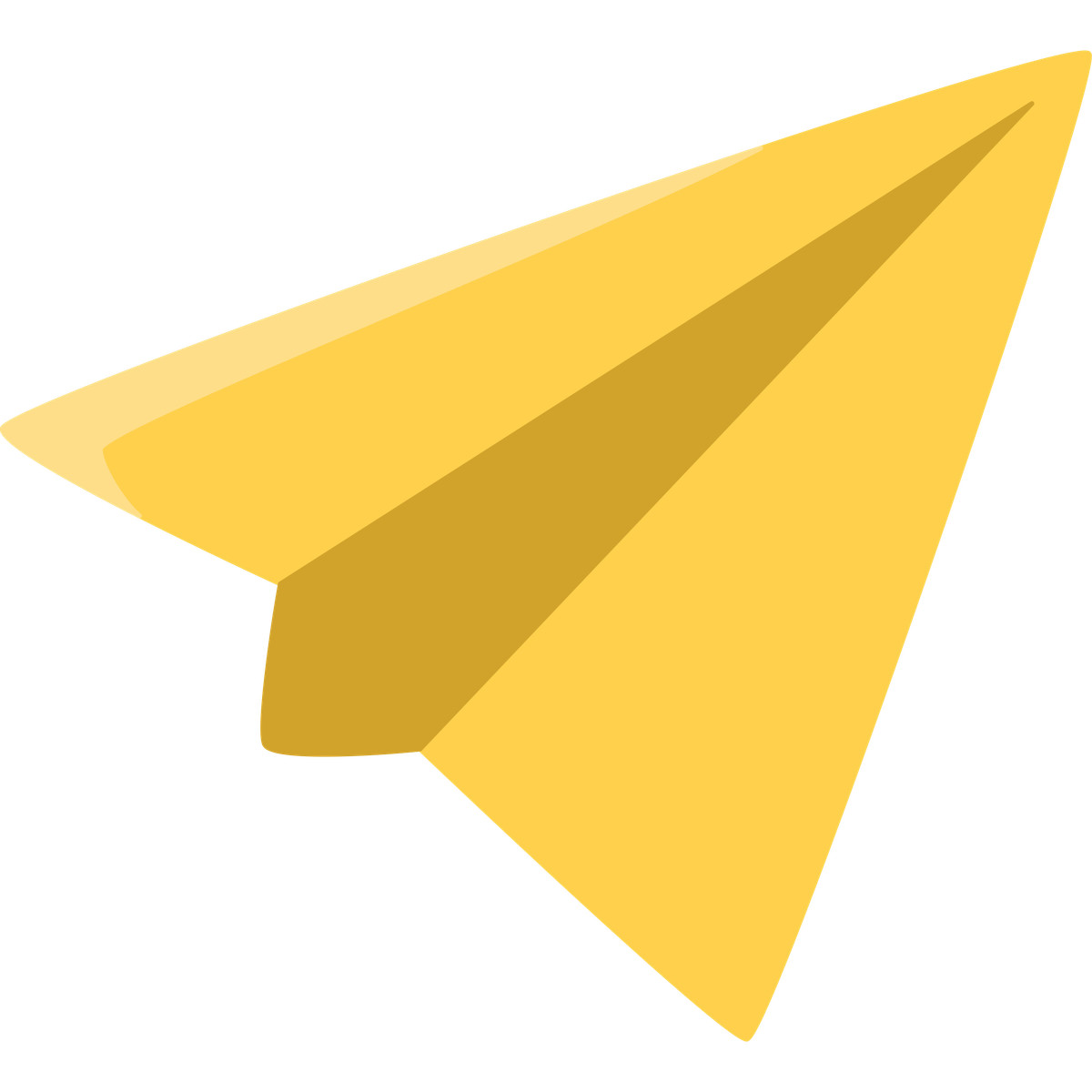 Yellow paper plane-Illustration im Bouncy-Stil als Download in PNG, SVG