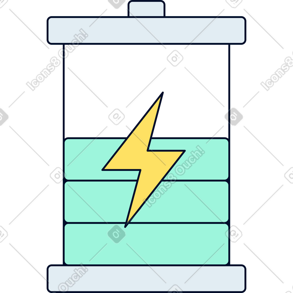 Battery green tech illustration in Teal style download in PNG, SVG