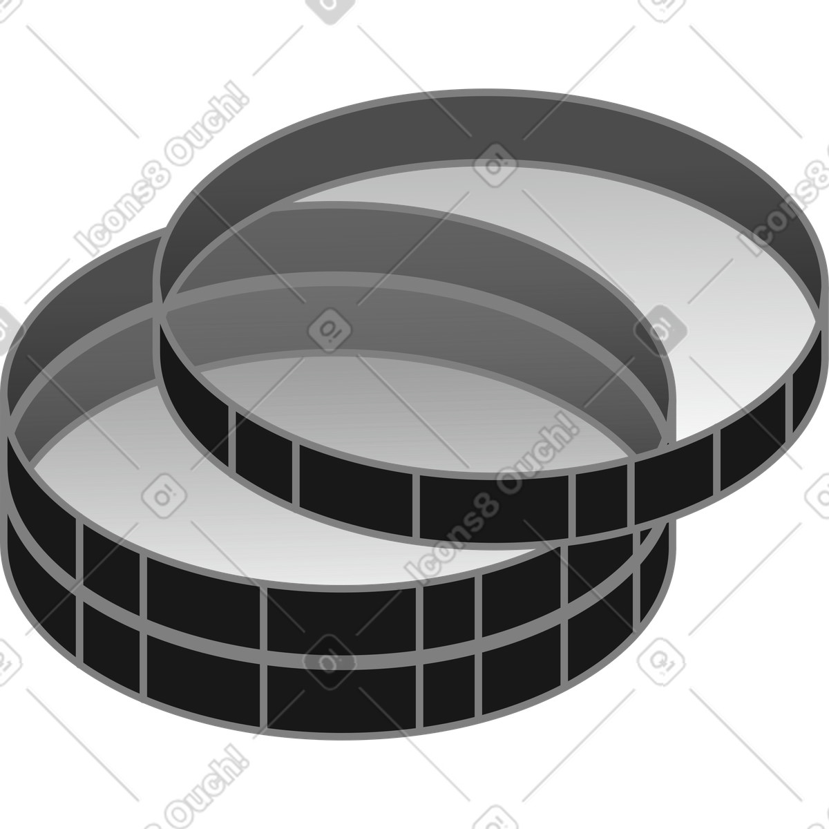 Ilustração de Pilha moedas translúcidas sobrepostas em no estilo Futuristic para baixar em PNG, SVG